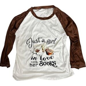Just A Girl In Love With Her Books Graphic T-Shirt L